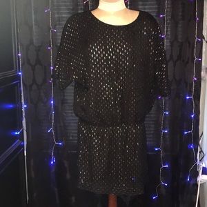 Silk Metallic Rainbow Foil Dash Mini Dress NWT NYE